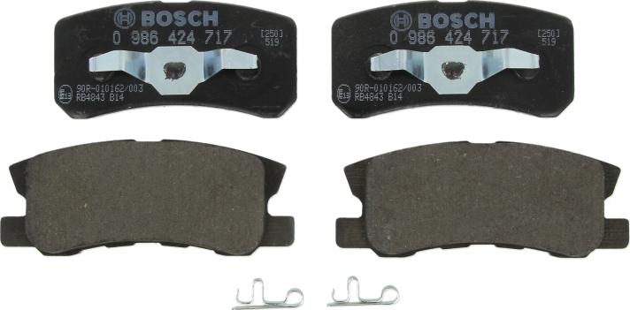 BOSCH 0 986 424 717 - Гальмівні колодки, дискові гальма autocars.com.ua