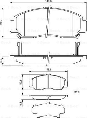 BOSCH 0 986 424 722 - Тормозные колодки, дисковые, комплект avtokuzovplus.com.ua