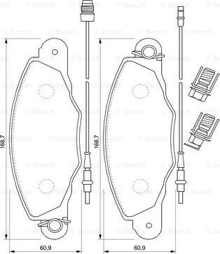 BOSCH 0 986 424 746 - Гальмівні колодки, дискові гальма autocars.com.ua