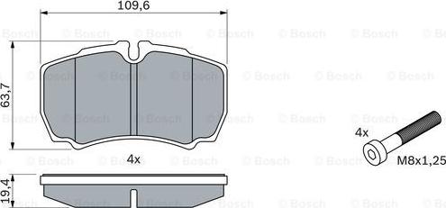 BOSCH 0 986 424 750 - Тормозные колодки, дисковые, комплект avtokuzovplus.com.ua