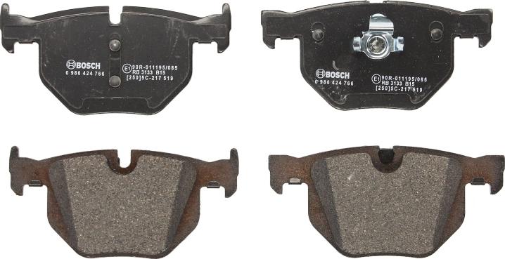 BOSCH 0 986 424 766 - Гальмівні колодки, дискові гальма autocars.com.ua