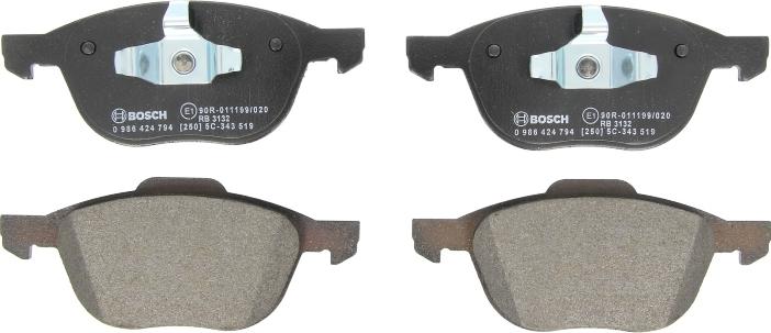 BOSCH 0 986 424 794 - Гальмівні колодки, дискові гальма autocars.com.ua