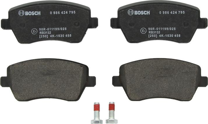 BOSCH 0 986 424 795 - Гальмівні колодки, дискові гальма autocars.com.ua
