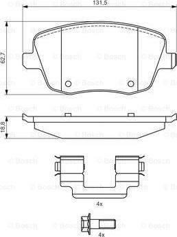 BOSCH 0 986 424 829 - Тормозные колодки, дисковые, комплект autodnr.net