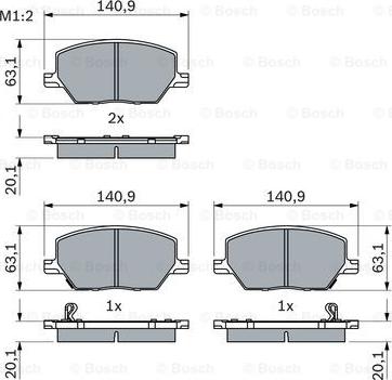 BOSCH 0 986 424 841 - Гальмівні колодки, дискові гальма autocars.com.ua