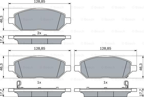 BOSCH 0 986 424 842 - Гальмівні колодки, дискові гальма autocars.com.ua