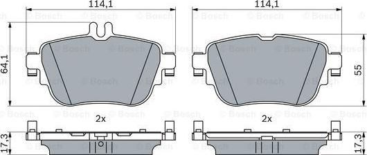 BOSCH 0 986 424 845 - Гальмівні колодки, дискові гальма autocars.com.ua