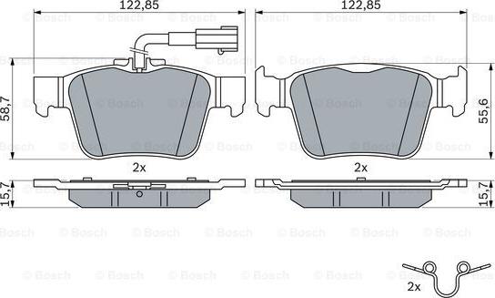 BOSCH 0 986 424 848 - Тормозные колодки, дисковые, комплект avtokuzovplus.com.ua