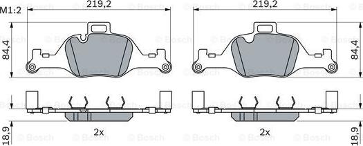 BOSCH 0 986 424 849 - Гальмівні колодки, дискові гальма autocars.com.ua