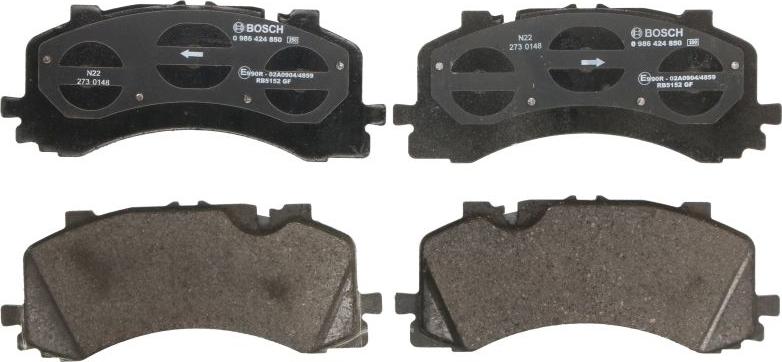 BOSCH 0 986 424 850 - Гальмівні колодки, дискові гальма autocars.com.ua