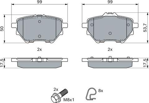 BOSCH 0 986 424 853 - Тормозные колодки, дисковые, комплект avtokuzovplus.com.ua