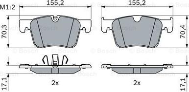 BOSCH 0 986 424 860 - Гальмівні колодки, дискові гальма autocars.com.ua