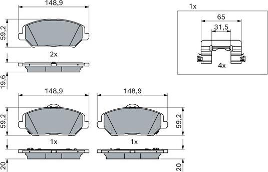 BOSCH 0 986 424 862 - Гальмівні колодки, дискові гальма autocars.com.ua