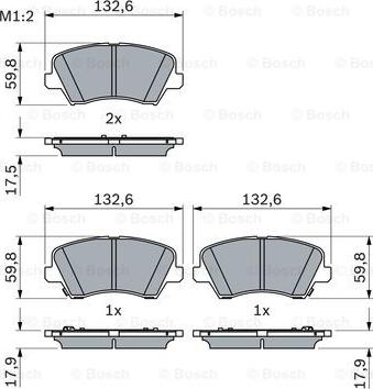 BOSCH 0 986 424 863 - Гальмівні колодки, дискові гальма autocars.com.ua