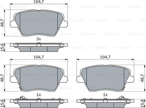 BOSCH 0 986 424 864 - Тормозные колодки, дисковые, комплект avtokuzovplus.com.ua