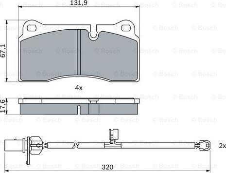 BOSCH 0 986 424 873 - Гальмівні колодки, дискові гальма autocars.com.ua