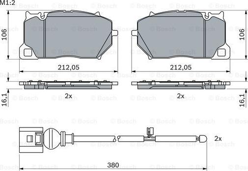 BOSCH 0 986 424 874 - Тормозные колодки, дисковые, комплект autodnr.net