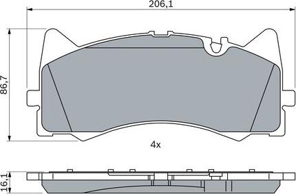 BOSCH 0 986 424 886 - Гальмівні колодки, дискові гальма autocars.com.ua