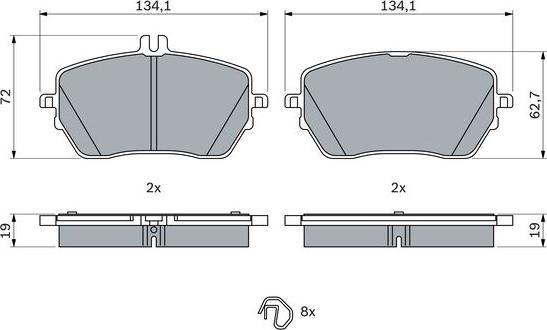 BOSCH 0 986 424 887 - Тормозные колодки, дисковые, комплект avtokuzovplus.com.ua