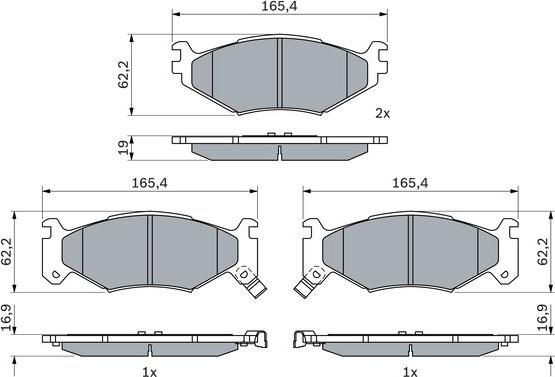 BOSCH 0 986 424 892 - Гальмівні колодки, дискові гальма autocars.com.ua