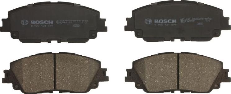 BOSCH 0 986 424 899 - Гальмівні колодки, дискові гальма autocars.com.ua
