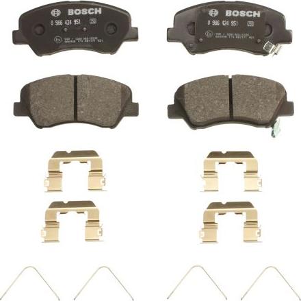 BOSCH 0 986 424 951 - Гальмівні колодки, дискові гальма autocars.com.ua