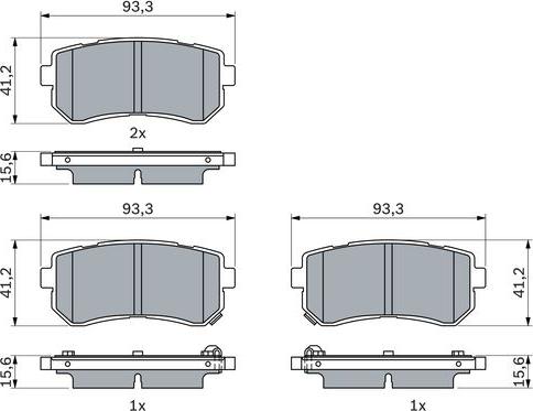 BOSCH 0 986 424 956 - Тормозные колодки, дисковые, комплект autodnr.net