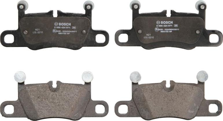 BOSCH 0 986 424 971 - Гальмівні колодки, дискові гальма autocars.com.ua