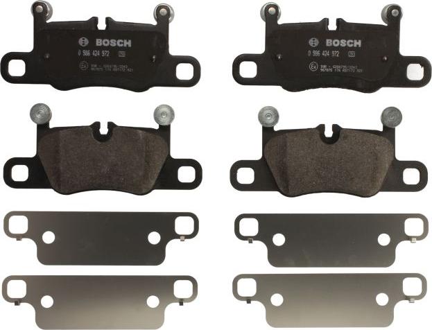 BOSCH 0 986 424 972 - Гальмівні колодки, дискові гальма autocars.com.ua