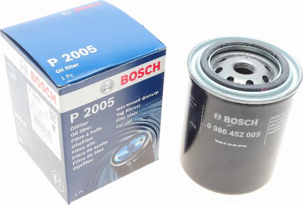 BOSCH 0 986 452 005 - Масляний фільтр autocars.com.ua