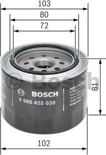 BOSCH 0 986 452 030 - Масляний фільтр autocars.com.ua