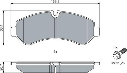 BOSCH 0 986 460 013 - Тормозные колодки, дисковые, комплект avtokuzovplus.com.ua