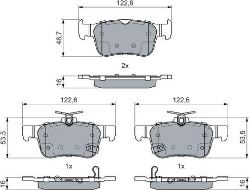 BOSCH 0 986 460 019 - Тормозные колодки, дисковые, комплект avtokuzovplus.com.ua