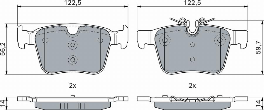 BOSCH 0 986 460 034 - Тормозные колодки, дисковые, комплект avtokuzovplus.com.ua