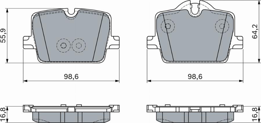 BOSCH 0 986 460 056 - Гальмівні колодки, дискові гальма autocars.com.ua