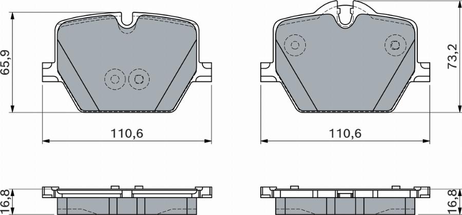 BOSCH 0 986 460 057 - Гальмівні колодки, дискові гальма autocars.com.ua