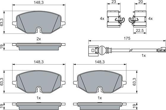 BOSCH 0 986 460 072 - Гальмівні колодки, дискові гальма autocars.com.ua