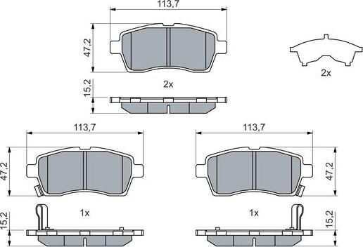 BOSCH 0 986 460 075 - Тормозные колодки, дисковые, комплект autodnr.net