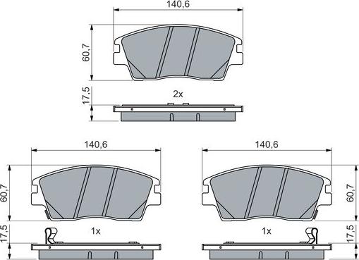 BOSCH 0 986 460 076 - Гальмівні колодки, дискові гальма autocars.com.ua