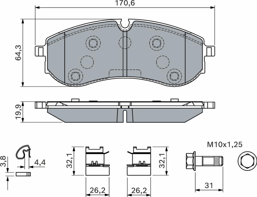 BOSCH 0 986 460 115 - Тормозные колодки, дисковые, комплект autodnr.net