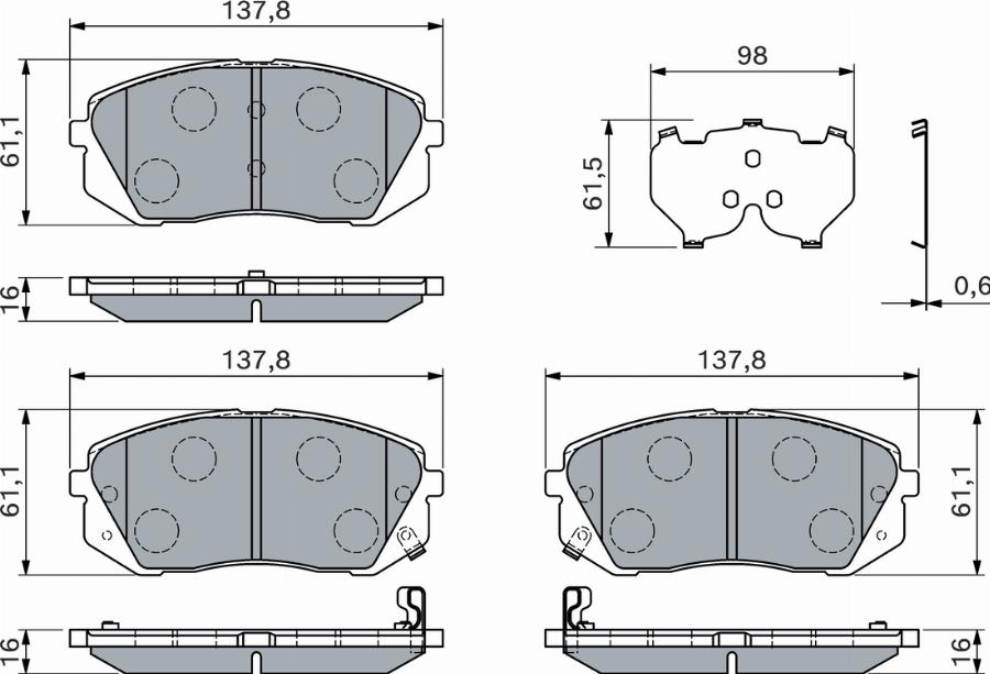 BOSCH 0 986 460 121 - Тормозные колодки, дисковые, комплект autodnr.net