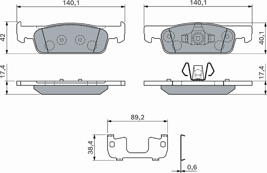 BOSCH 0 986 460 125 - Тормозные колодки, дисковые, комплект autodnr.net