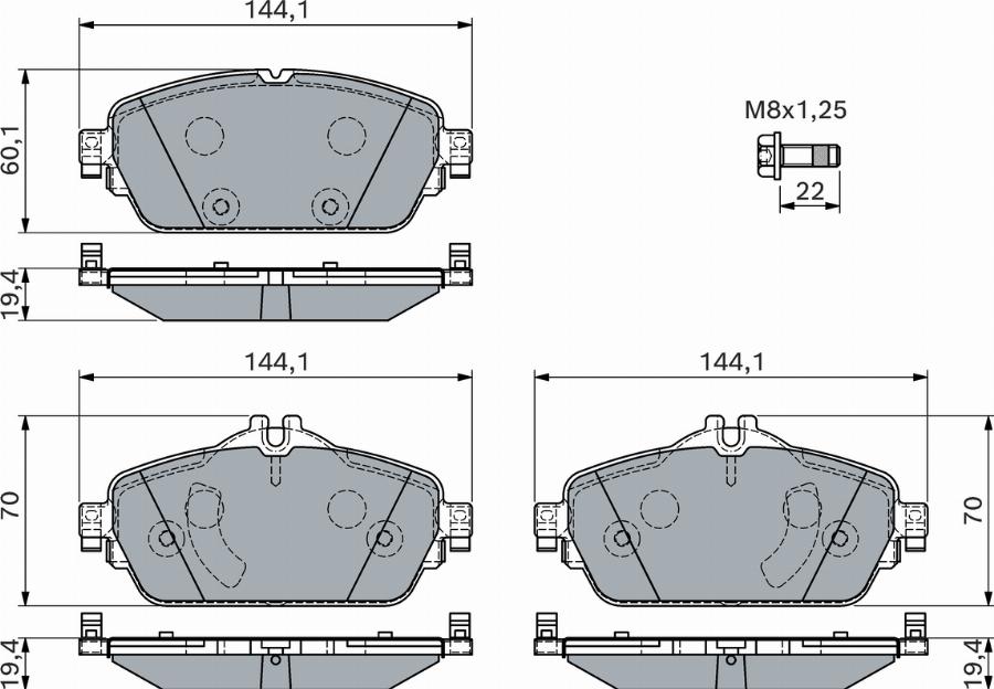 BOSCH 0 986 460 128 - Тормозные колодки, дисковые, комплект avtokuzovplus.com.ua