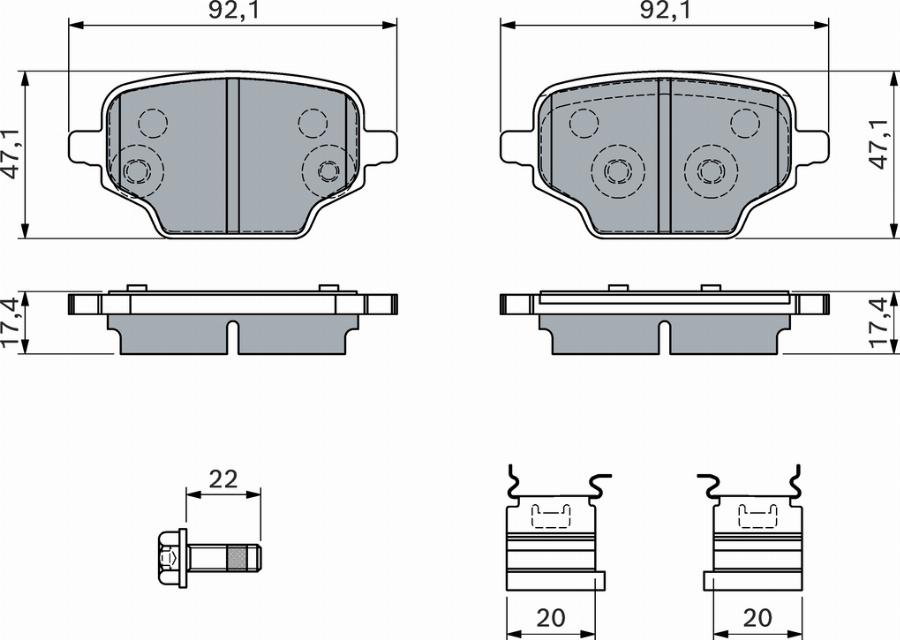 BOSCH 0 986 460 143 - Тормозные колодки, дисковые, комплект avtokuzovplus.com.ua