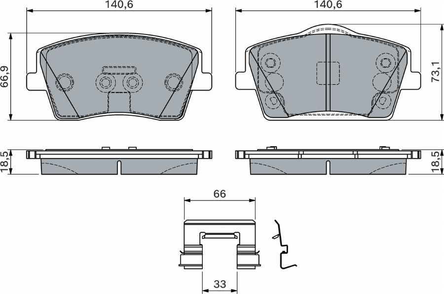 BOSCH 0 986 460 144 - Гальмівні колодки, дискові гальма autocars.com.ua