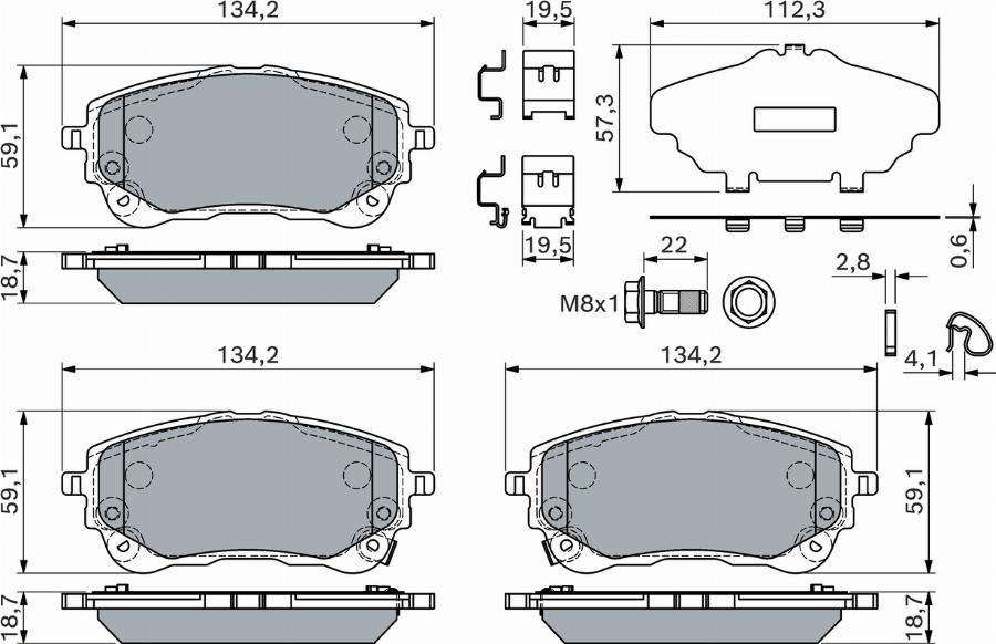 BOSCH 0 986 460 149 - Тормозные колодки, дисковые, комплект autodnr.net