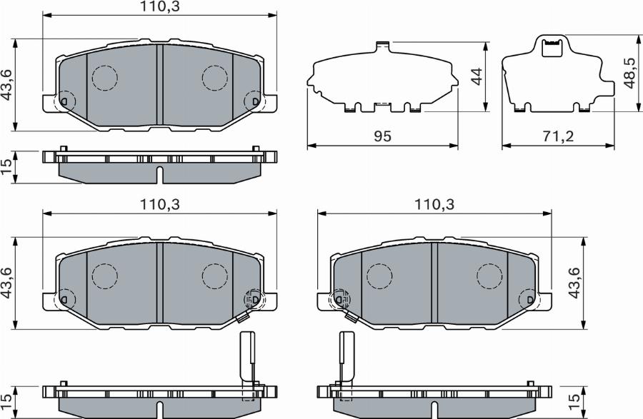 BOSCH 0 986 460 150 - Гальмівні колодки, дискові гальма autocars.com.ua