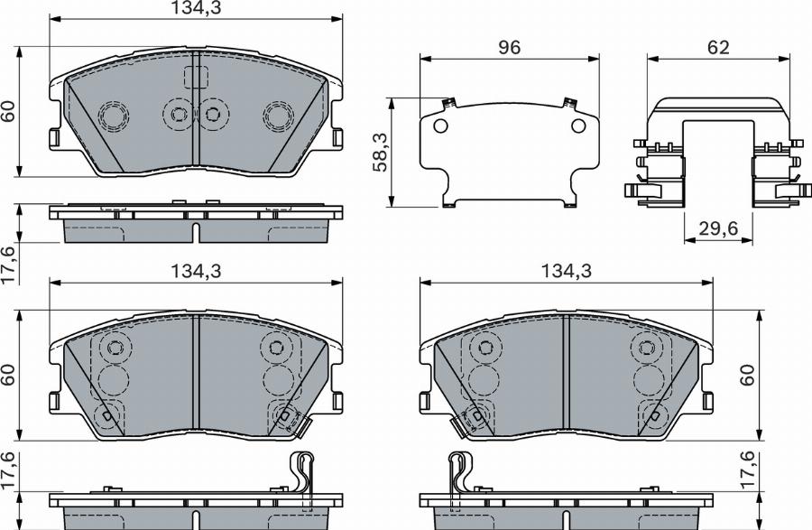 BOSCH 0 986 460 155 - Гальмівні колодки, дискові гальма autocars.com.ua