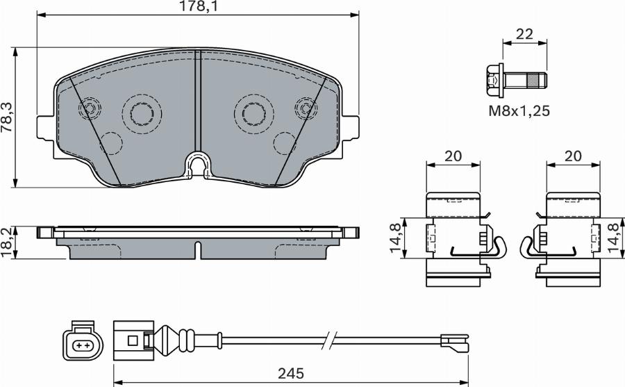 BOSCH 0 986 460 162 - Тормозные колодки, дисковые, комплект autodnr.net