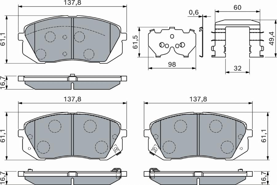 BOSCH 0 986 460 169 - Тормозные колодки, дисковые, комплект autodnr.net